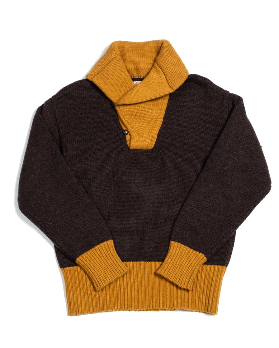 Two-tone Shawl Collar Jumper - Image 9