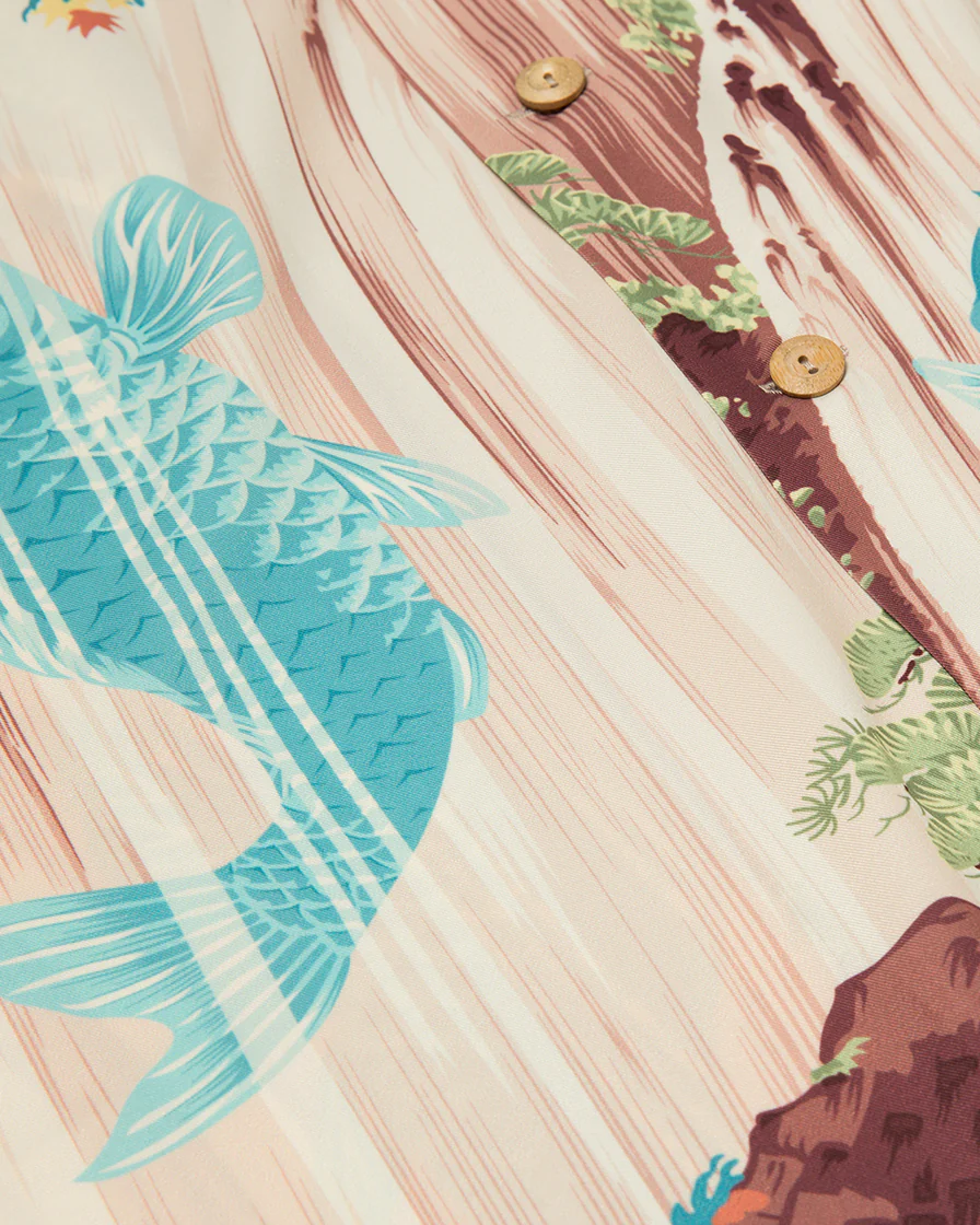 Ukiyo-e_Koi Fish Waterfall Aloha Shirt - Image 8