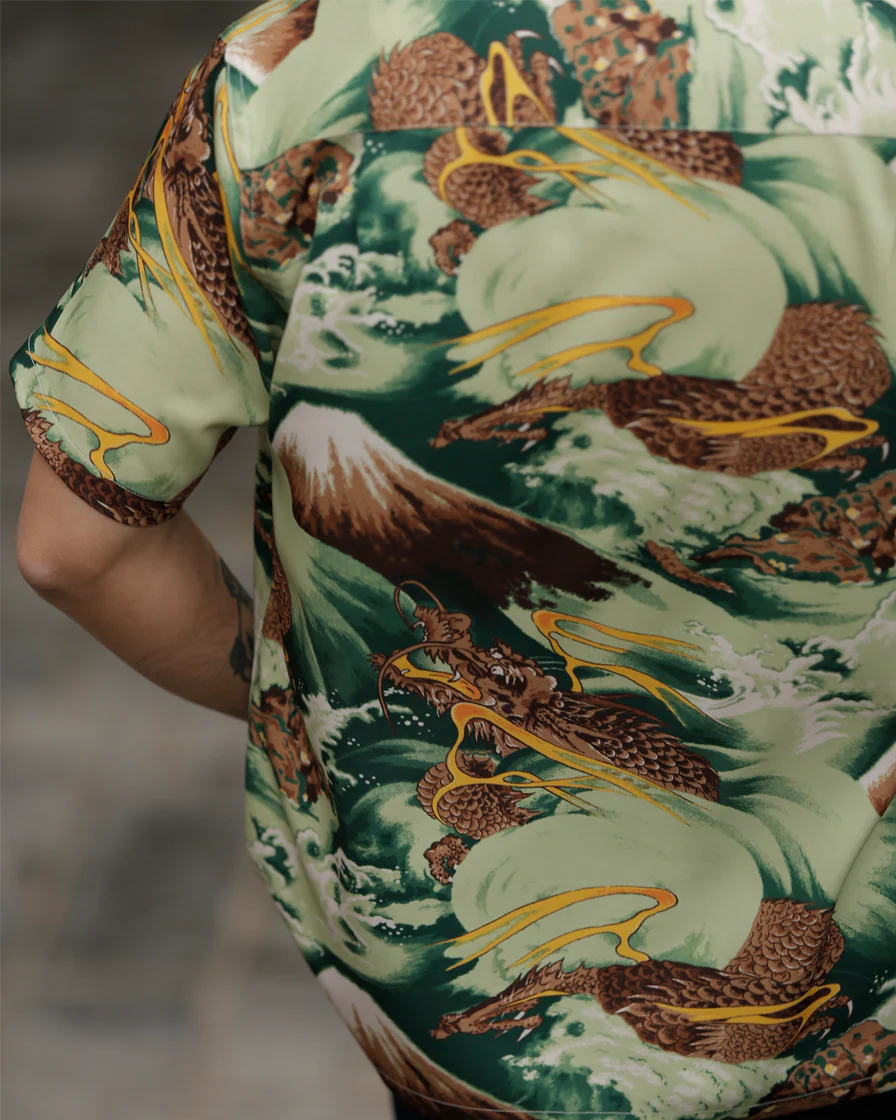 Ukiyo-e Mountain Falcon Aloha Shirt - Image 4