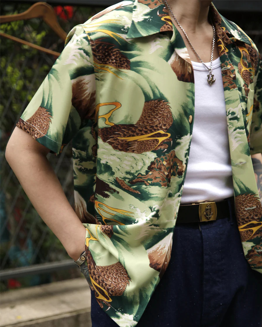 Ukiyo-e Mountain Falcon Aloha Shirt - Image 5
