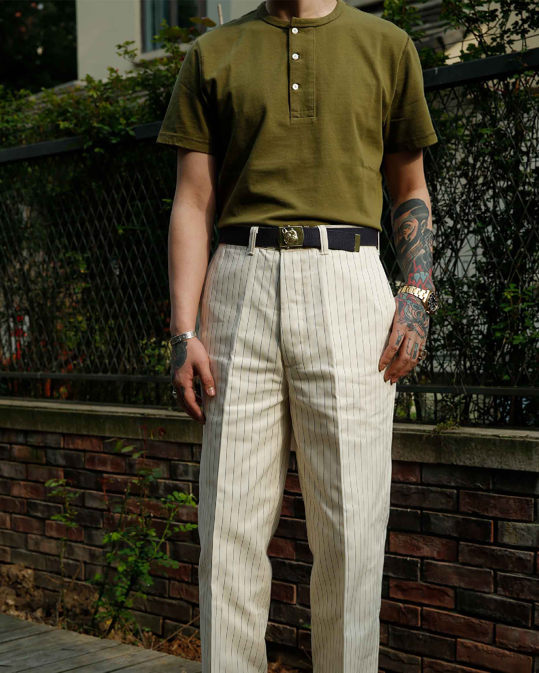 US Solid Color Henley Tee - Image 4