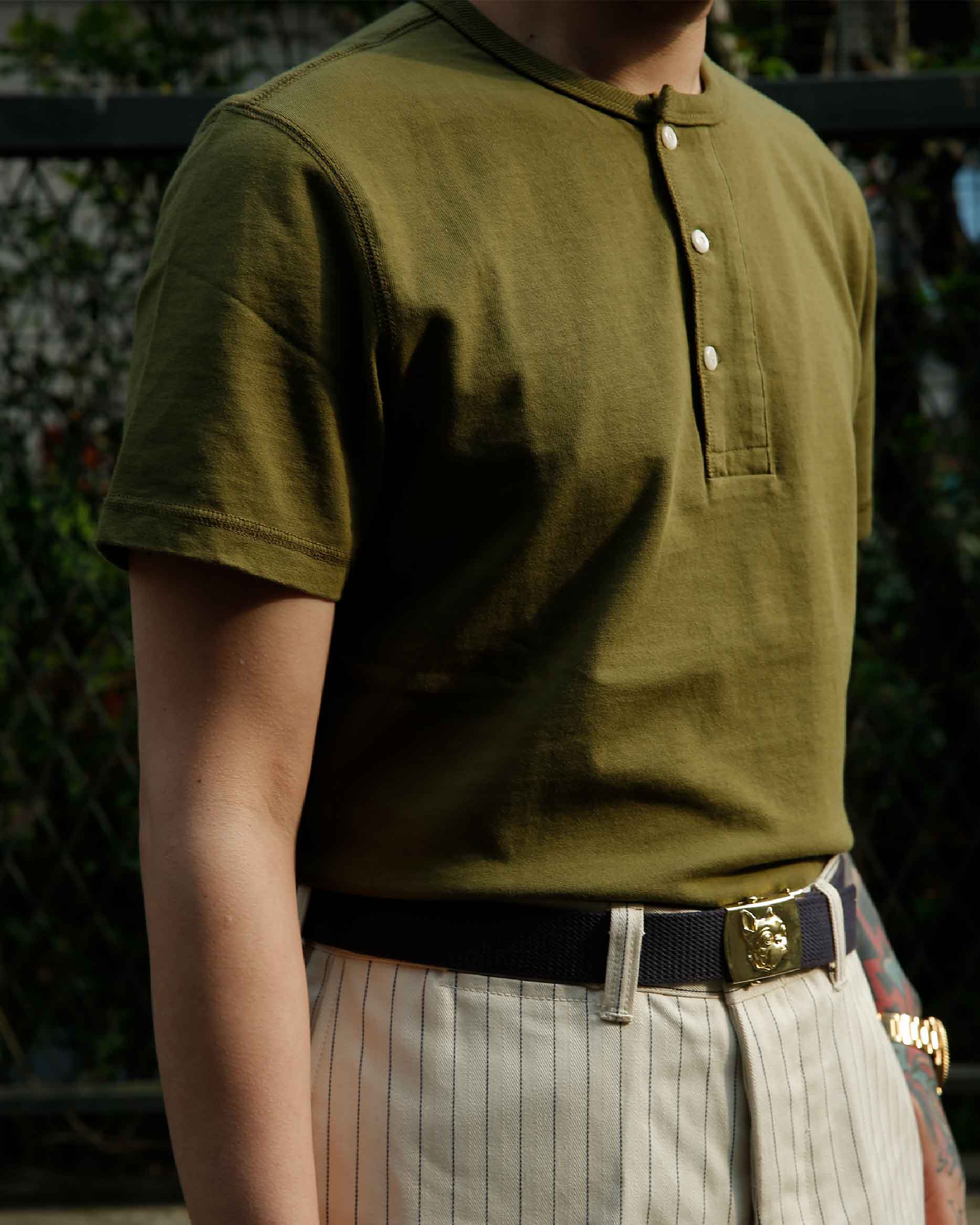 US Solid Color Henley Tee - Image 5