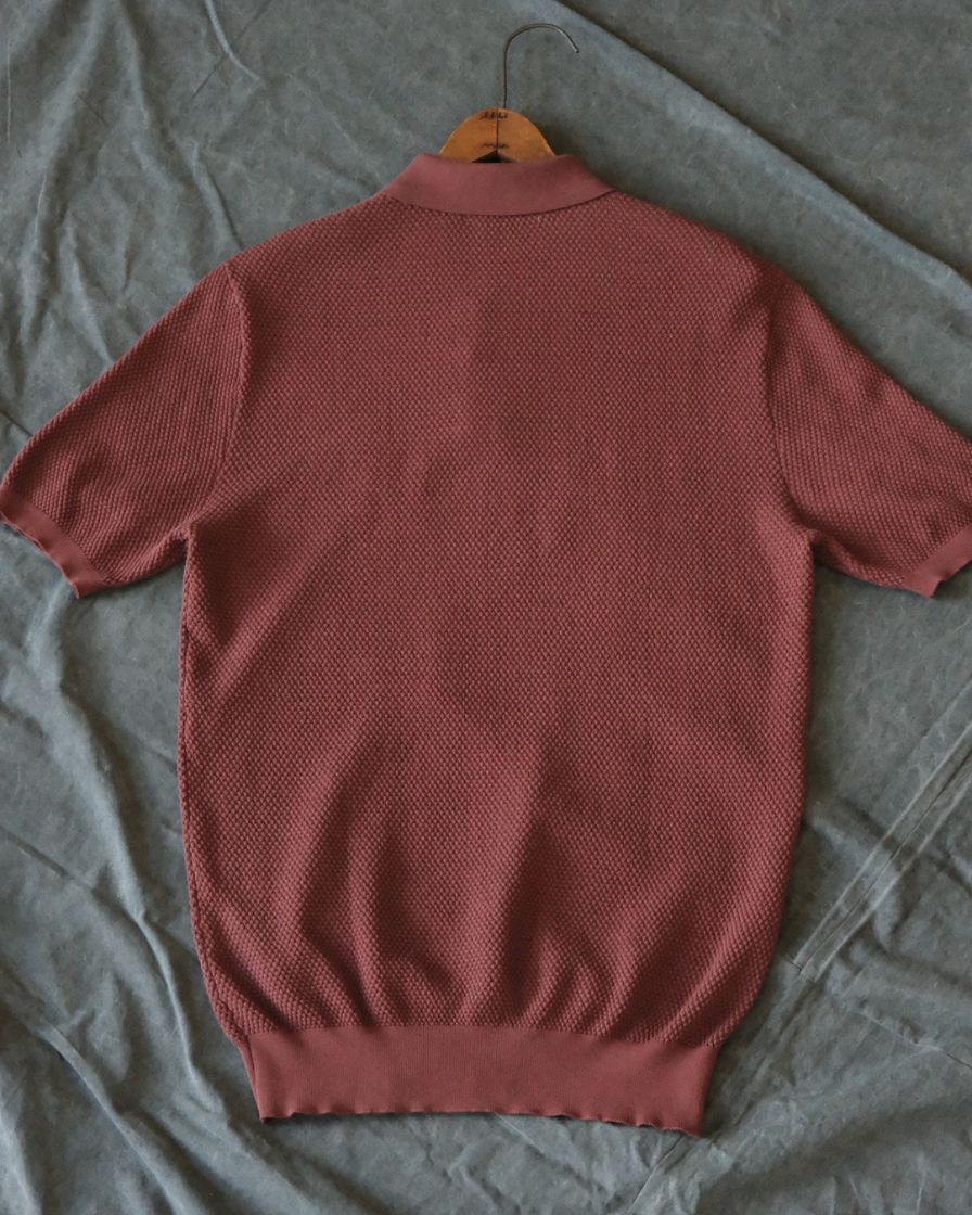 Waffle Pattern Polo Shirt - Image 11