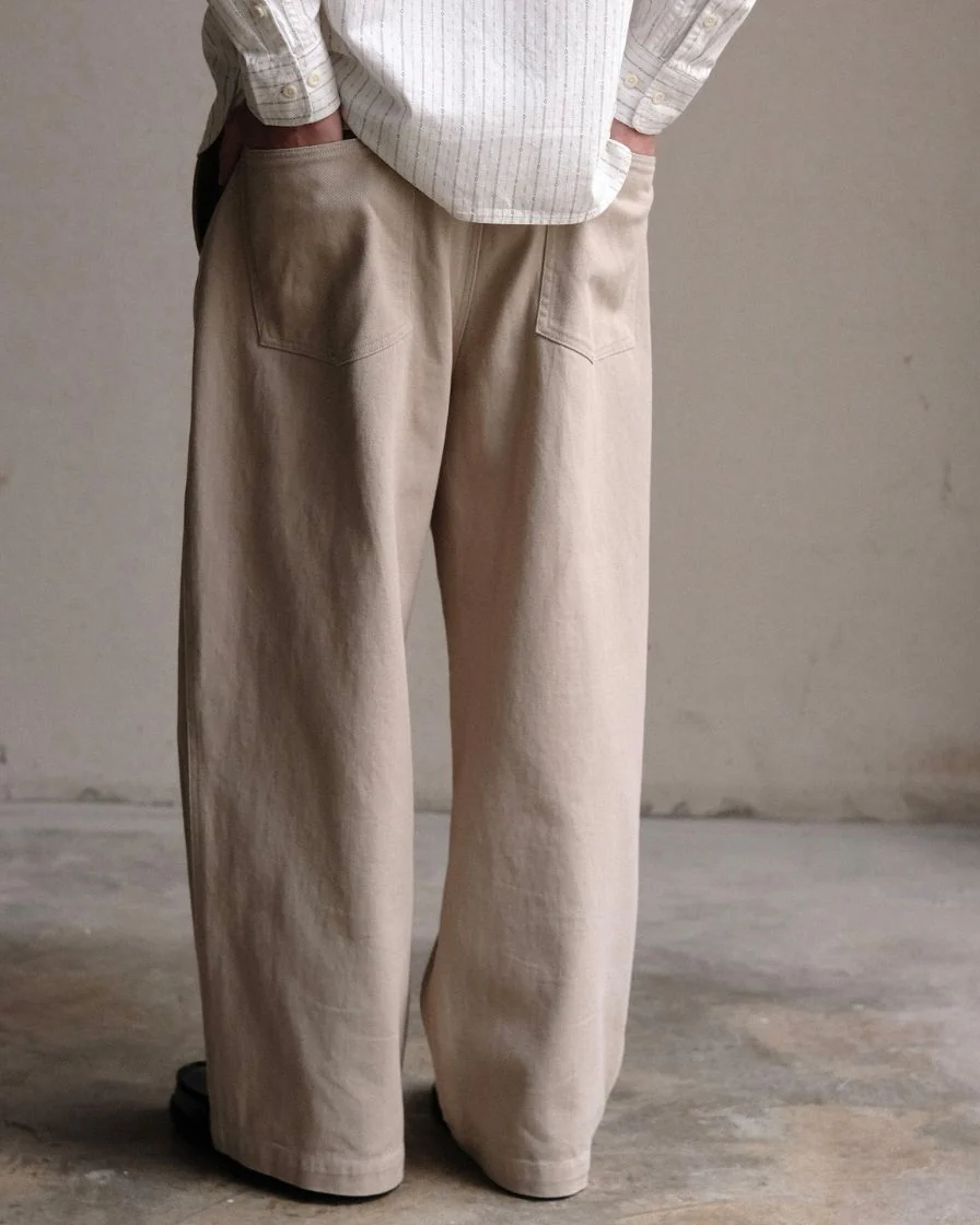 Wide-leg Pleated Twill Trouser - Image 3