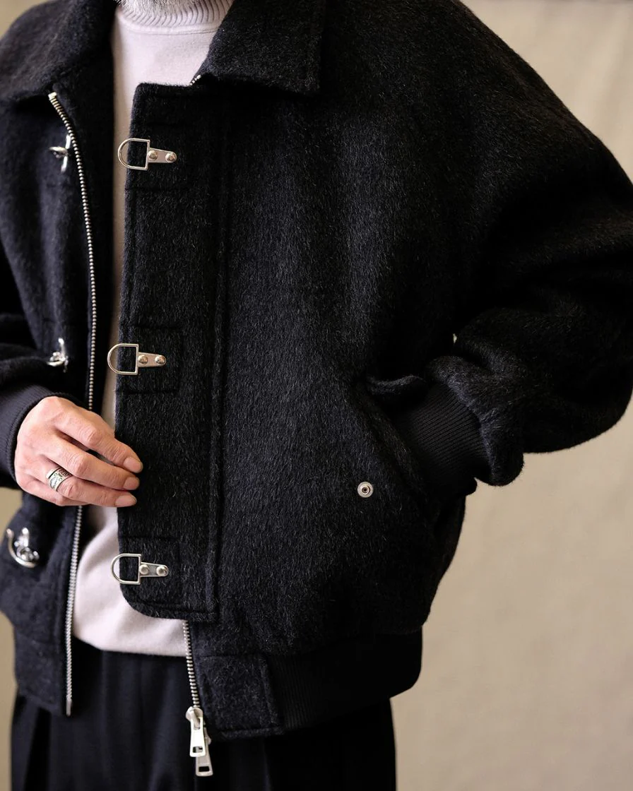 Wool bomber jacket fireman clasp - Image 3