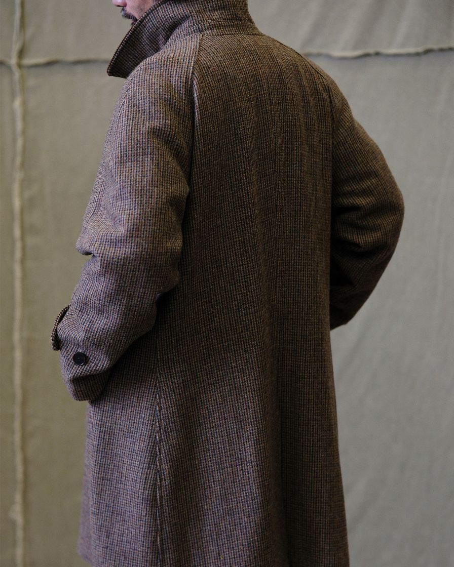 Wool Houndstooth Balmacaan Coat - Image 5