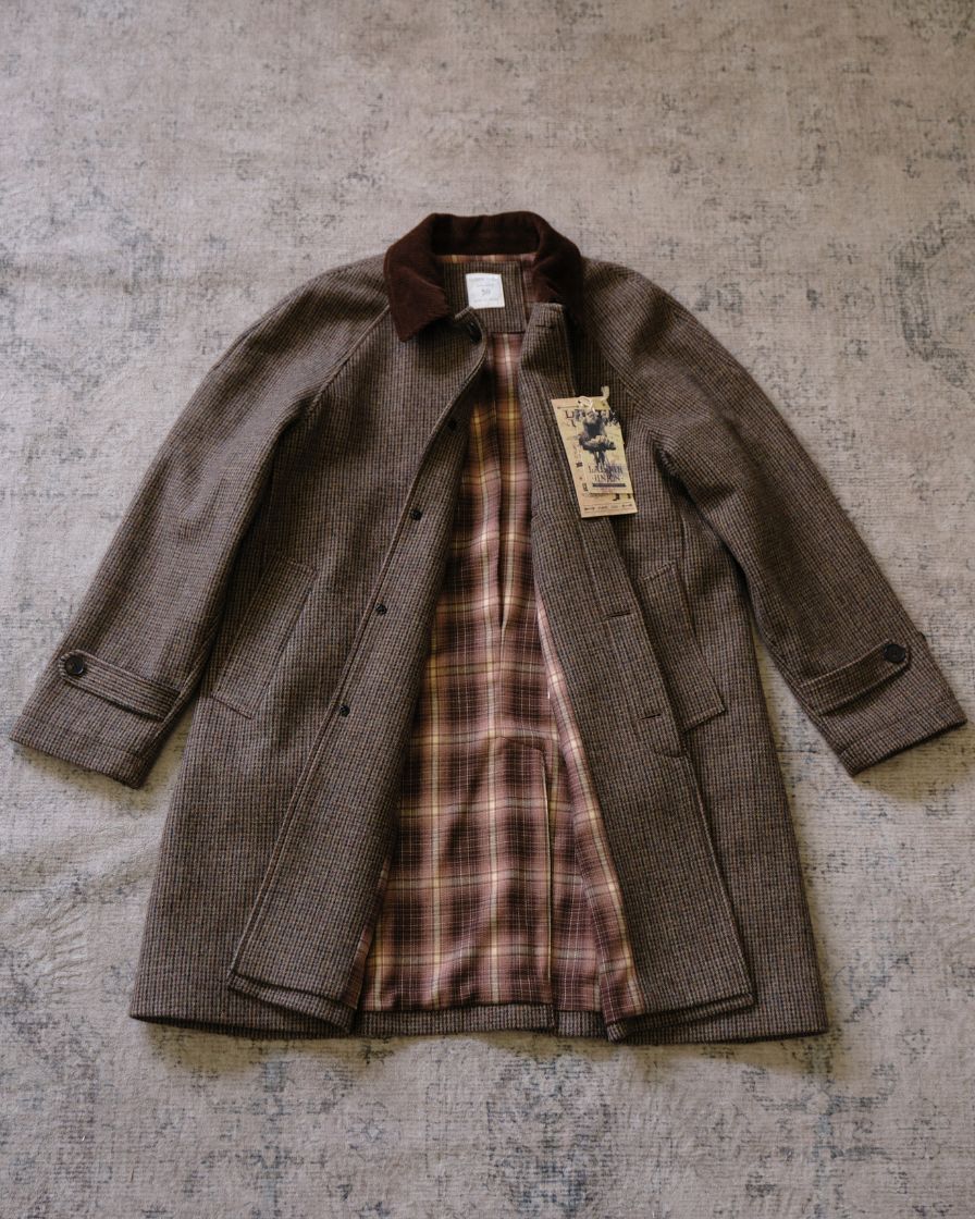 Wool Houndstooth Balmacaan Coat - Image 7