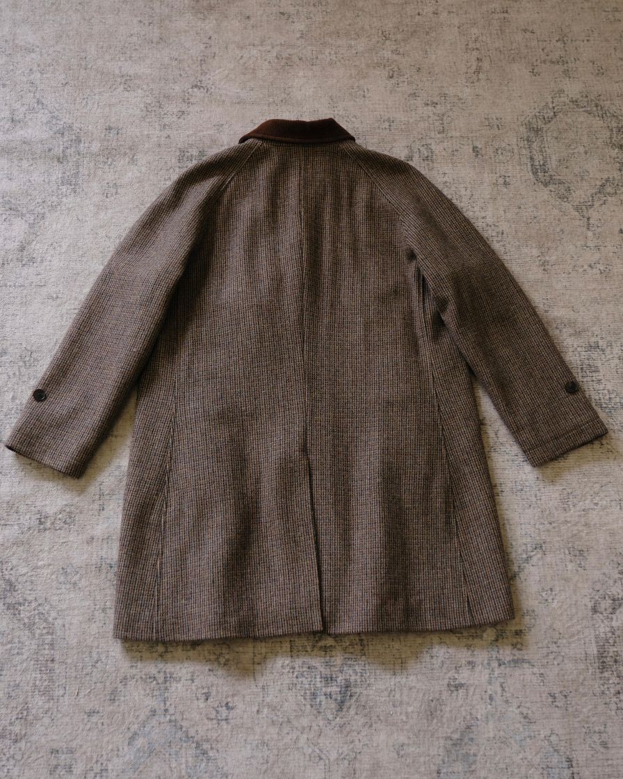 Wool Houndstooth Balmacaan Coat - Image 8