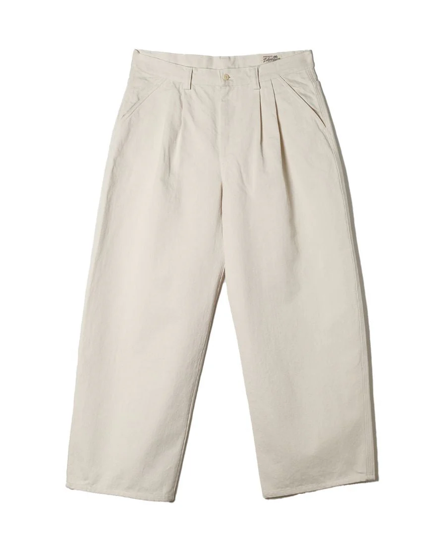 Pleated Workwear Pants Slub Cotton - 'Work Blues' - Image 12