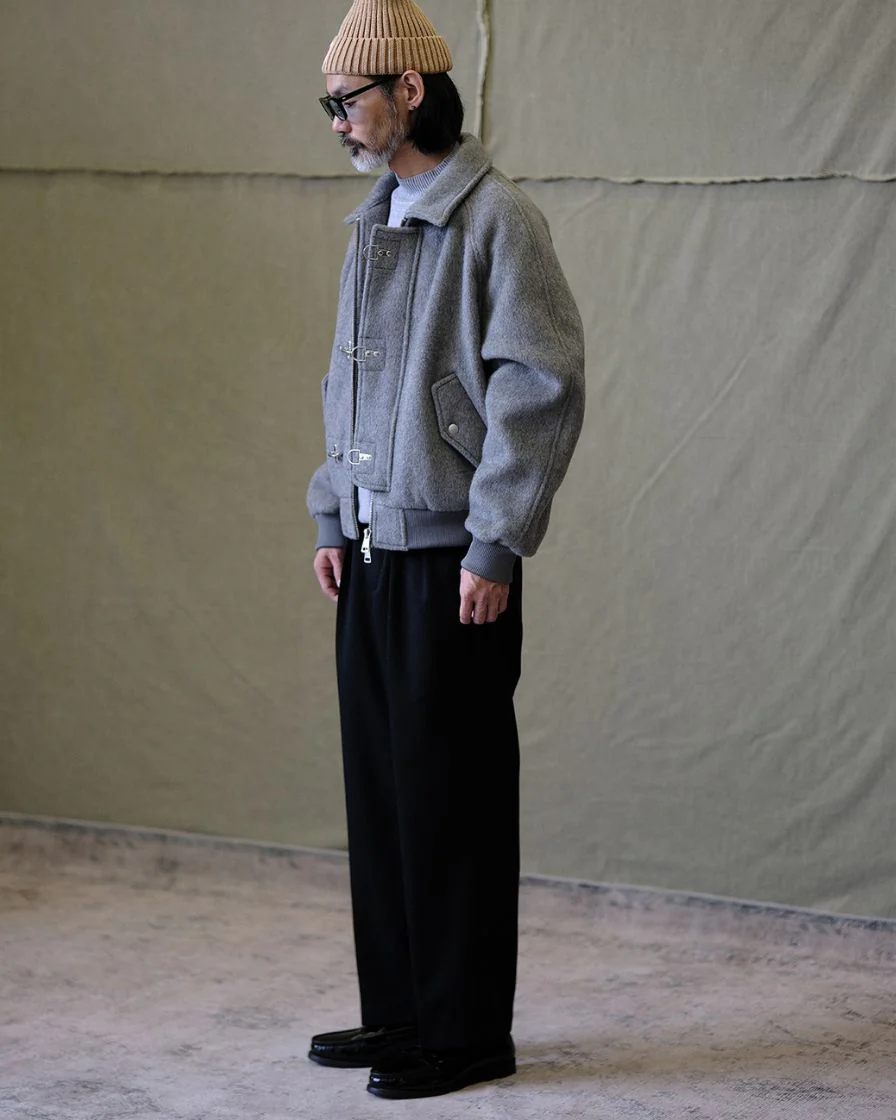 worsted wool blend pleated trousers - Image 4