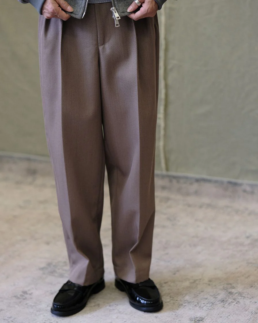 worsted wool blend pleated trousers - Image 9