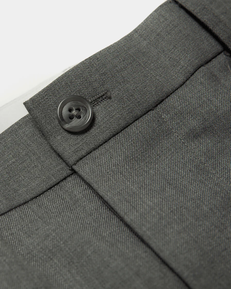 Worsted Wool Trousers-Grey - Image 4